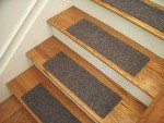 Berber Beige Gray Carpet Stair Treads - Set of 4