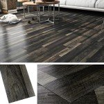 Livelynine 36-Pack Black Wood Peel and Stick Tiles