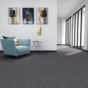 Heavy-Duty Grey Carpet Tiles with Adhesive Stickers