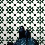 Peel and Stick Vinyl Floor Tiles, 20 PCS (Black Green)