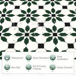 Peel and Stick Vinyl Floor Tiles, 20 PCS (Black Green)