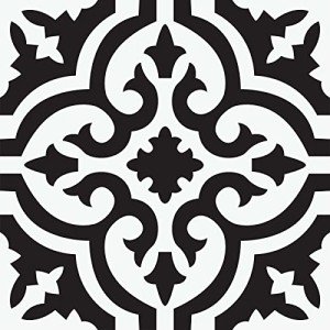 Parma Peel & Stick Black Floor Tiles