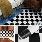 Livelynine Black and White Checkered Vinyl Flooring