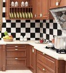 Livelynine Black and White Checkered Vinyl Flooring