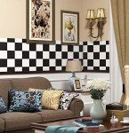 Livelynine Black and White Checkered Vinyl Flooring