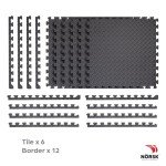 Norsk Interlocking Foam Gym Mats - 6-Pack