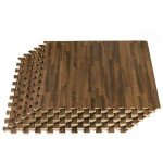 Walnut Printed Foam Interlocking Floor Tiles, 48 Sq Ft