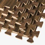 Walnut Printed Foam Interlocking Floor Tiles, 48 Sq Ft