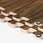 Walnut Printed Foam Interlocking Floor Tiles, 48 Sq Ft