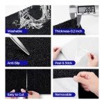 Peel and Stick Black Carpet Tiles with Padding