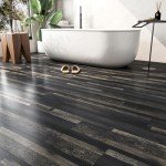 Black 6"x36" Peel and Stick Vinyl Flooring Planks