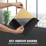 12-Pack Peel and Stick Carpet Floor Tiles - Dark Gray