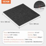 12-Pack Peel and Stick Carpet Floor Tiles - Dark Gray