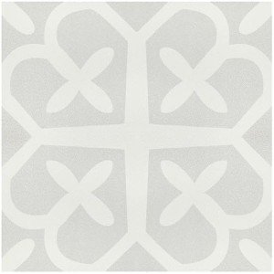 Gray Floral Peel and Stick Vinyl Floor Tiles