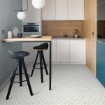 Gray Floral Peel and Stick Vinyl Floor Tiles