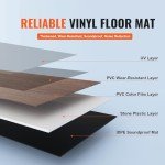 Interlocking Deep Brown Vinyl Floor Tiles - 10 Pack