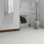 Gray Floral Peel and Stick Vinyl Floor Tiles