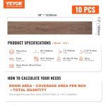 Interlocking Deep Brown Vinyl Floor Tiles - 10 Pack