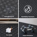 Waterproof Non-Slip PVC Carpet Floor Tiles - Black