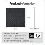 Waterproof Non-Slip PVC Carpet Floor Tiles - Black