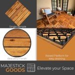 Interlocking Acacia Wood Deck Tiles - 12"x12