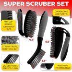 3-Piece Scrub Brush Set for All Surfaces