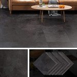 32-Pack Peel and Stick Charcoal Grey Floor Tiles