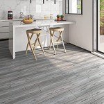 Grey Wood Peel and Stick Vinyl Floor Tiles