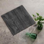 Peel and Stick Dark Grey Vinyl Floor Tiles - 40 Pack