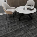 Peel and Stick Dark Grey Vinyl Floor Tiles - 40 Pack