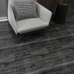 Peel and Stick Dark Grey Vinyl Floor Tiles - 40 Pack