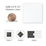 Peel and Stick Waterproof Vinyl Floor Tiles - 20 Pack