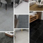 Peel and Stick Waterproof Vinyl Floor Tiles - 20 Pack
