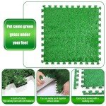 12 Pcs Interlocking Grass Foam Floor Tiles