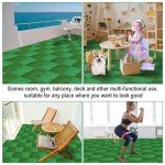 12 Pcs Interlocking Grass Foam Floor Tiles