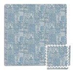 Mercado Blue Interlocking Floor Tiles by FloorPops