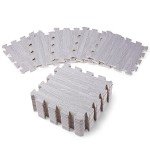 Gray Wood Grain Foam Interlocking Floor Mats - 16 Tiles