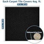 Peel and Stick Black Carpet Tiles, 20 Count