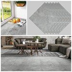 Grey Marble Peel and Stick Vinyl Floor Tiles 6 Pack