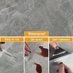 Grey Marble Peel and Stick Vinyl Floor Tiles 6 Pack