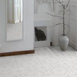 Gray Floral Peel and Stick Vinyl Floor Tiles - 20 Pack