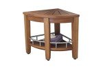 15.5" AquaTeak Teak Corner Shower Bench & Care Kit