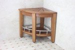 15.5" AquaTeak Teak Corner Shower Bench & Care Kit