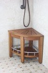 15.5" AquaTeak Teak Corner Shower Bench & Care Kit