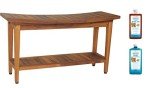 36" AquaTeak Maluku Teak Shower Bench & Care Kit
