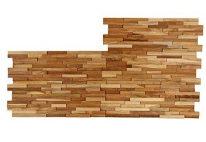 EZ-Wall 3D Teak Wood Mosaic Tile Set of 10