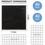 Black Marble Peel and Stick Vinyl Floor Tiles