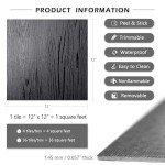 LaCheery 12" Black Peel and Stick Floor Tiles