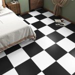 12'' Black Peel and Stick Vinyl Floor Tiles 16PCS