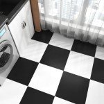 12'' Black Peel and Stick Vinyl Floor Tiles 16PCS